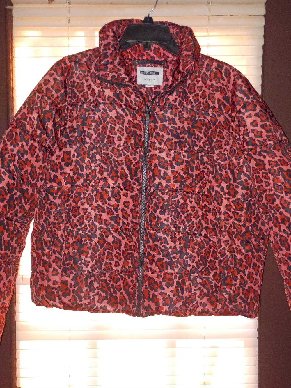 Roxy Women's Red Leopard Print Puffer Jacket
